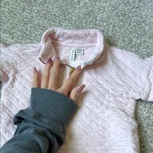Pink Quilted Half-Zip Pullover
